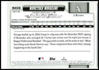 2026 Topps Holiday #503 Munetaka Murakami Chicago White Sox