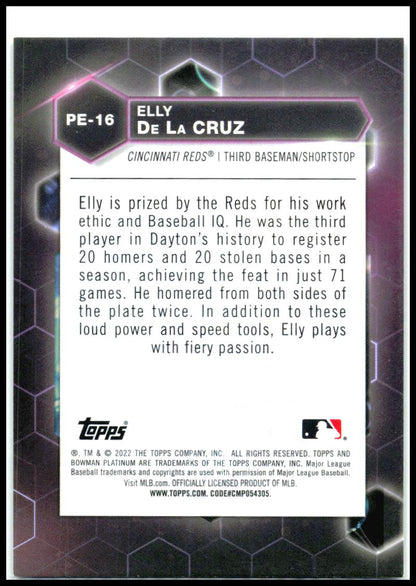 2022 Bowman Platinum Precious Elements #PE-16 Elly De La Cruz Cincinnati Reds