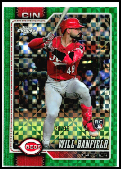 2026 Topps Chrome Green X-Fractors #167 Will Banfield RC #/99 Cincinnati Reds