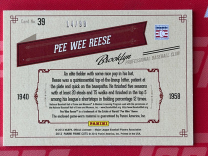2012 Playoff Prime Cuts Timeline Memorabilia #39 Pee Wee Reese Dodgers