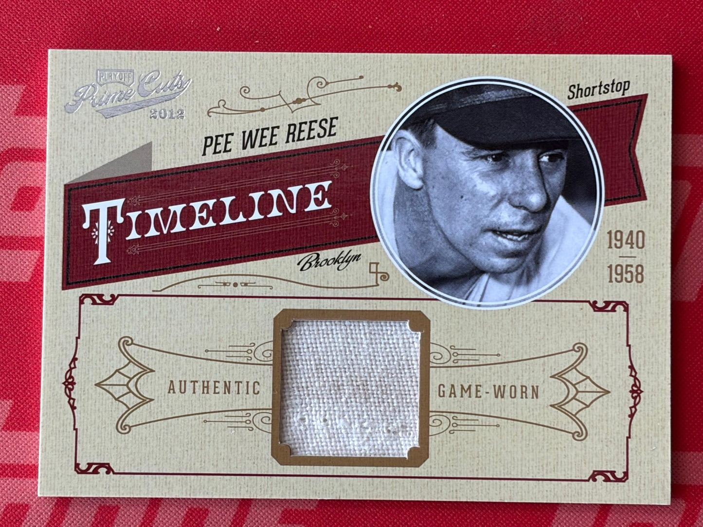 2012 Playoff Prime Cuts Timeline Memorabilia #39 Pee Wee Reese Dodgers