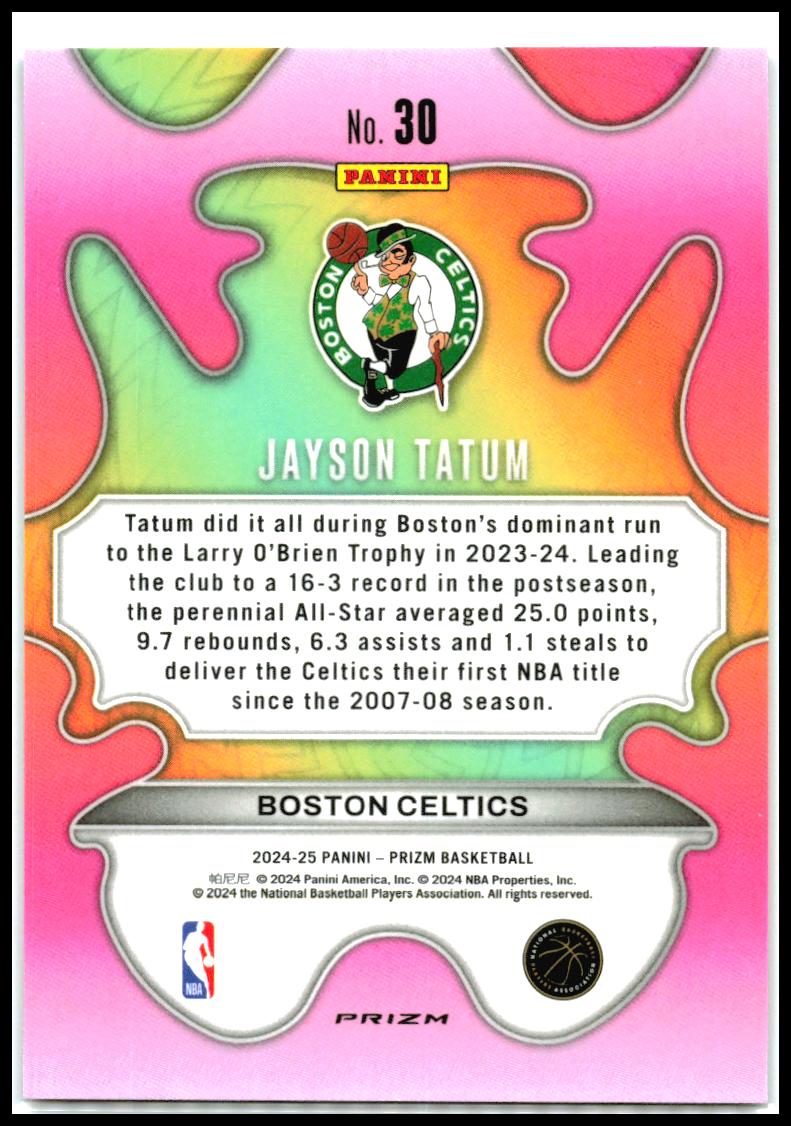 2024-25 Panini Prizm Groovy #30 Jayson Tatum Boston Celtics
