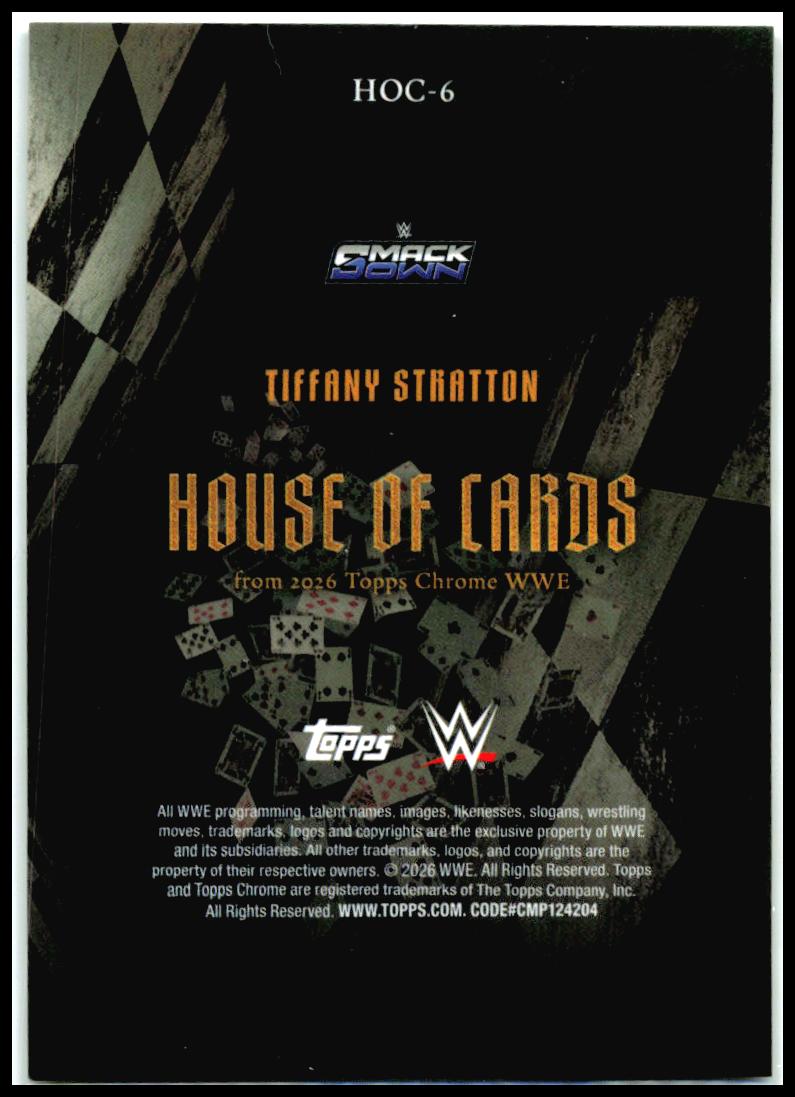 2026 Topps Chrome WWE House of Cards #HOC-6 Tiffany Stratton