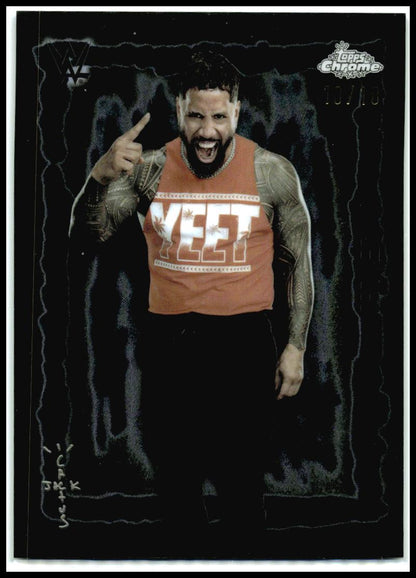 2025 Topps Chrome WWE x Cactus Jack Festival Fury Black #FVF-7 Jey Uso #/10
