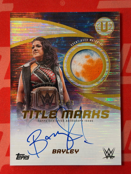 2025 Topps Universe WWE Title Marks Autograph Relic #/99 #TMA-BAY Bayley AU