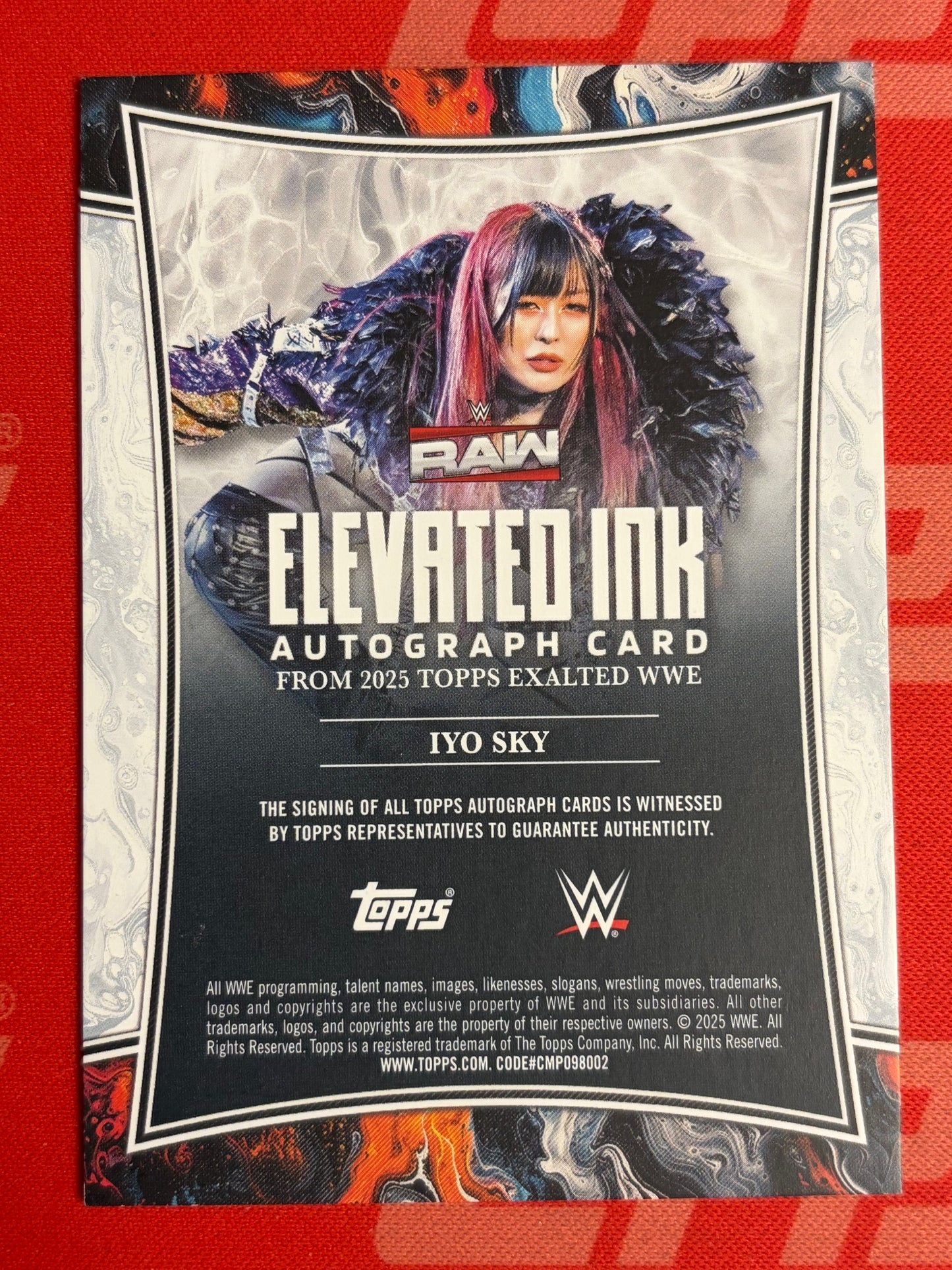 2025 Topps Exalted WWE Elevated Ink #ELI-IYO Iyo Sky AU