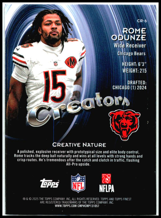 2025 Finest Creators #CR-6 Rome Odunze Chicago Bears