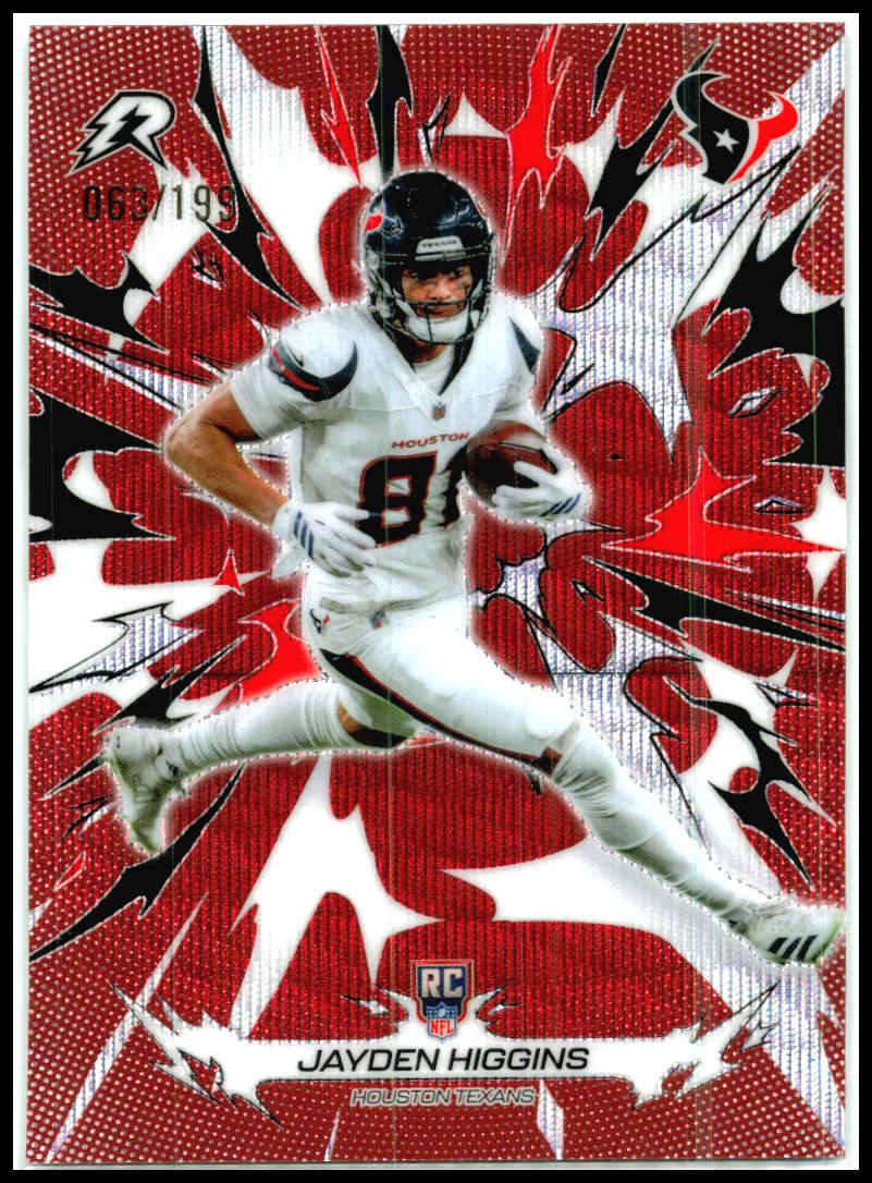 2025 Topps Resurgence Crimson Surge Refractor #136 Jayden Higgins Texans