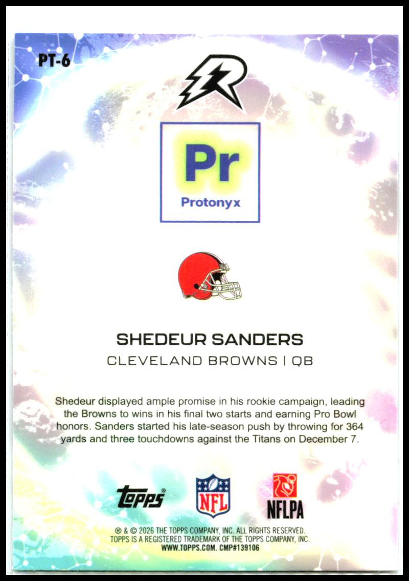 2025 Topps Resurgence Protonyx #PT-6 Shedeur Sanders Cleveland Browns