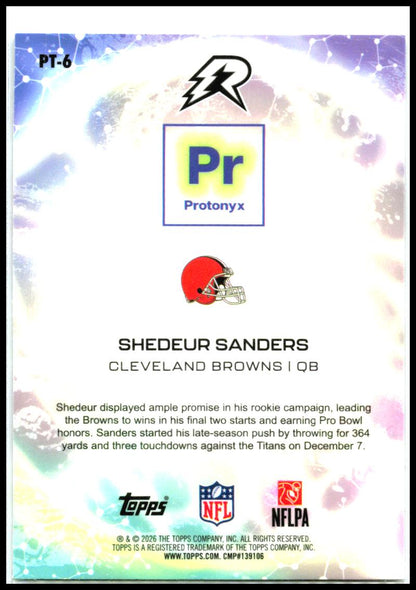 2025 Topps Resurgence Protonyx #PT-6 Shedeur Sanders Cleveland Browns
