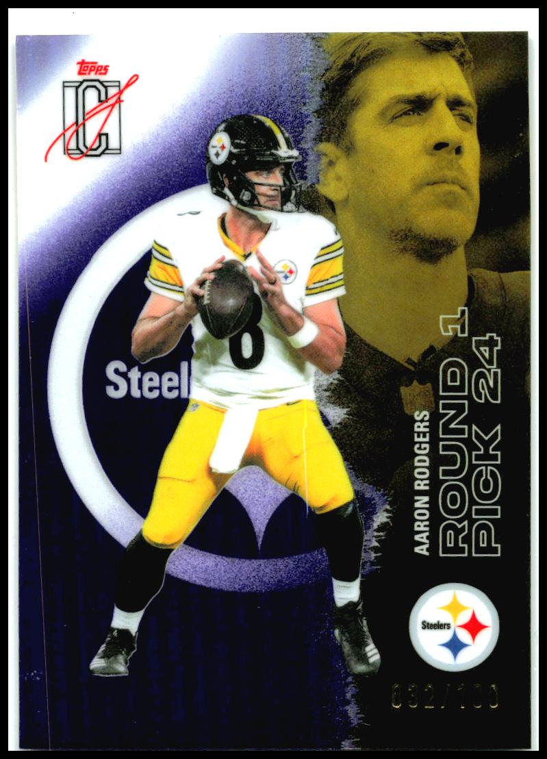 2025 Topps Signature Class Chrome Purple #/100 #44 Aaron Rodgers Steelers