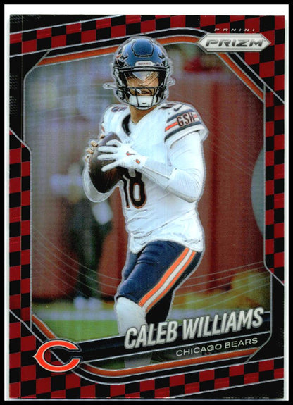 2025 Panini Prizm Black and Red Checker #124 Caleb Williams Chicago Bears