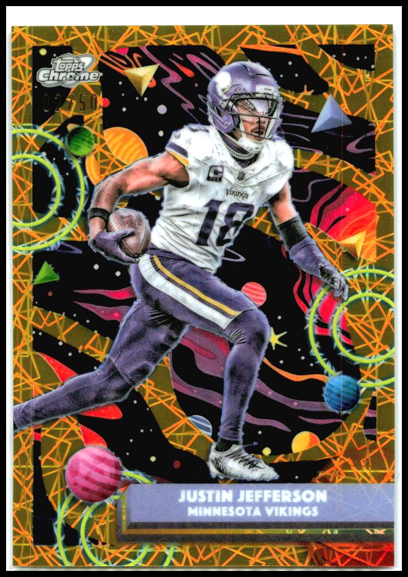 2025 Topps Chrome Cosmic Gold Interstellar Refractor # Justin Jefferson Vikings