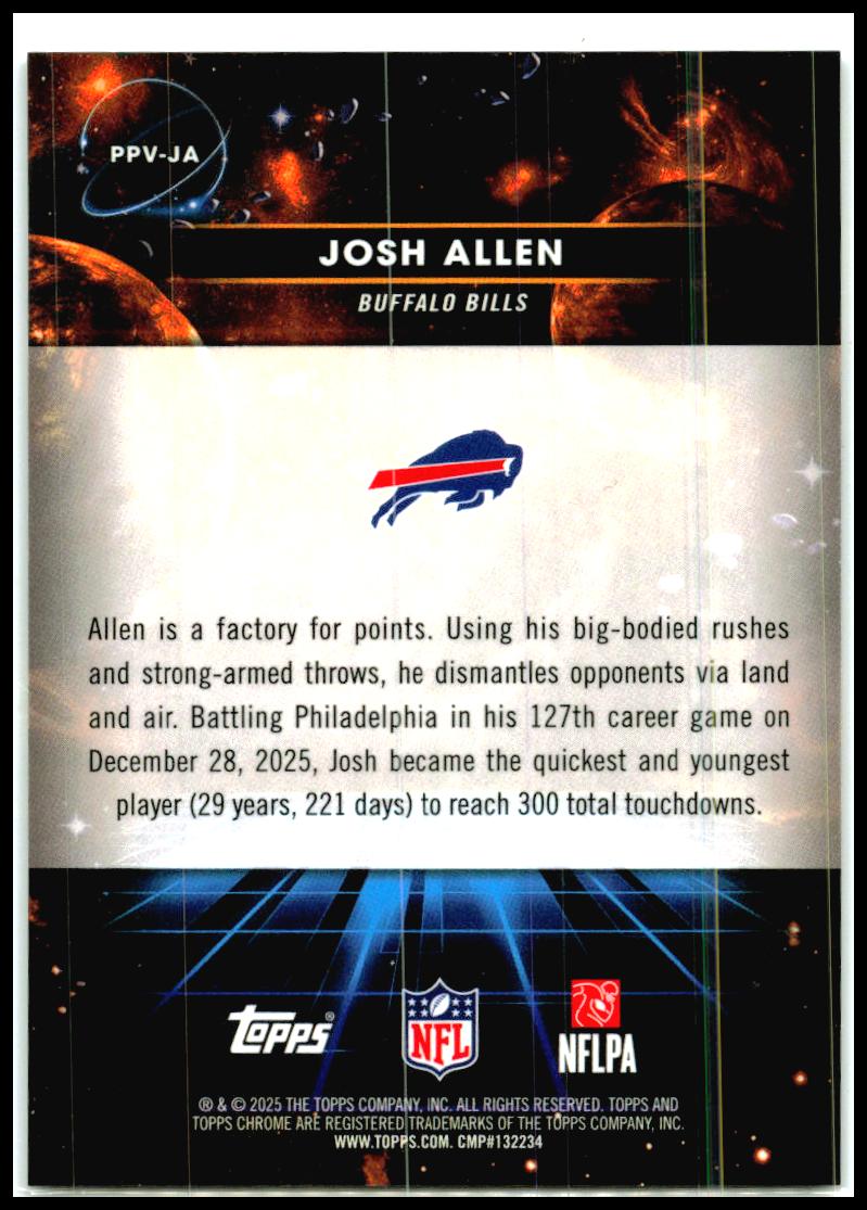 2025 Topps Chrome Cosmic Planetary Pursuit Venus #PPSU-JA Josh Allen Bills