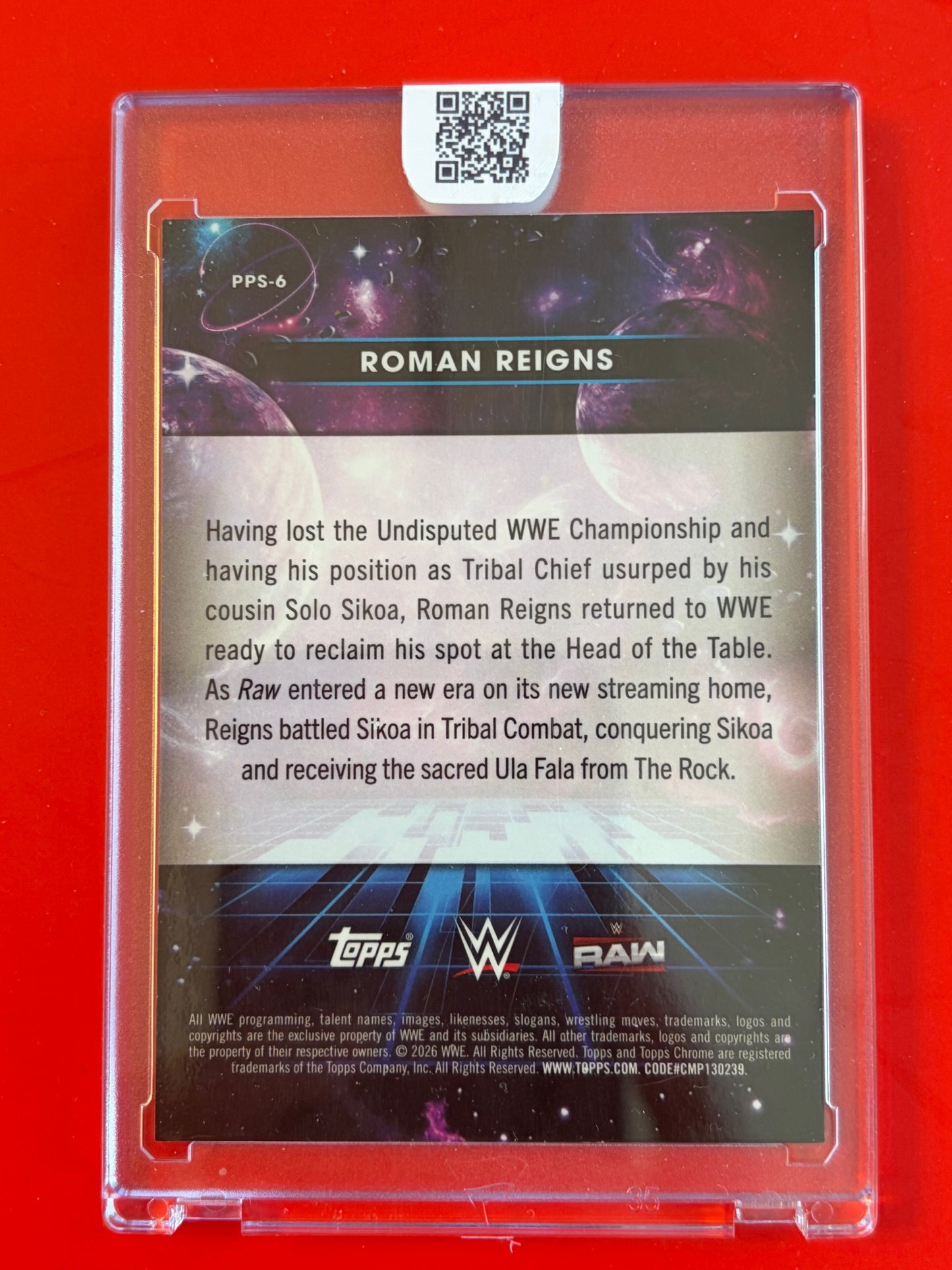 2026 Topps Chrome Cosmic WWE Planetary Pursuit Sun #PPS-6 Roman Reigns