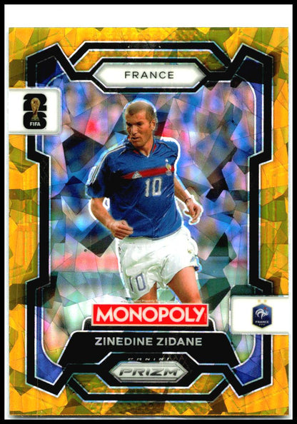 2026 Prizm Monopoly FIFA World Cup Gold Cracked Ice #9 Zinedine Zidane France