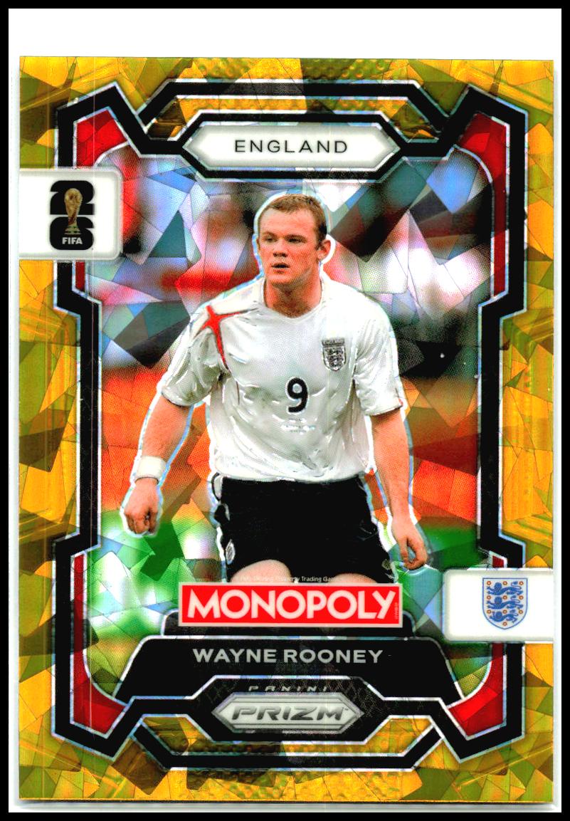 2026 Prizm Monopoly FIFA World Cup Gold Cracked Ice #27 Wayne Rooney England