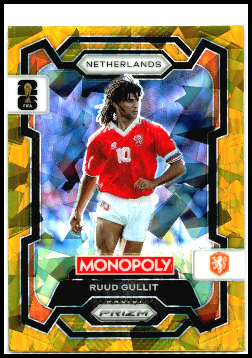 2026 Panini Prizm Monopoly FIFA World Cup Gold Cracked Ice #75 Ruud Gullit