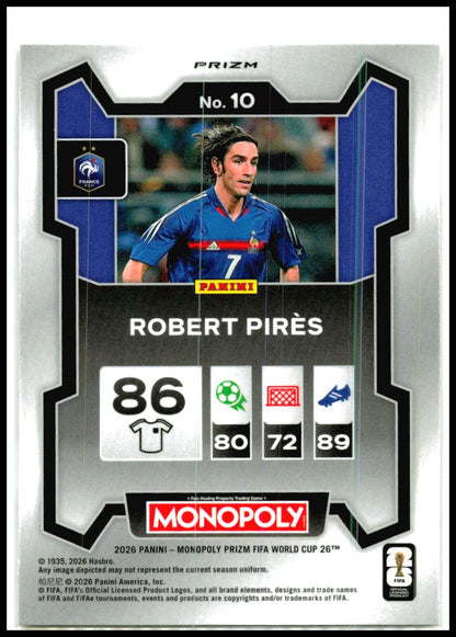 2026 Prizm Monopoly FIFA World Cup Gold Cracked Ice #10 Robert Pirès France