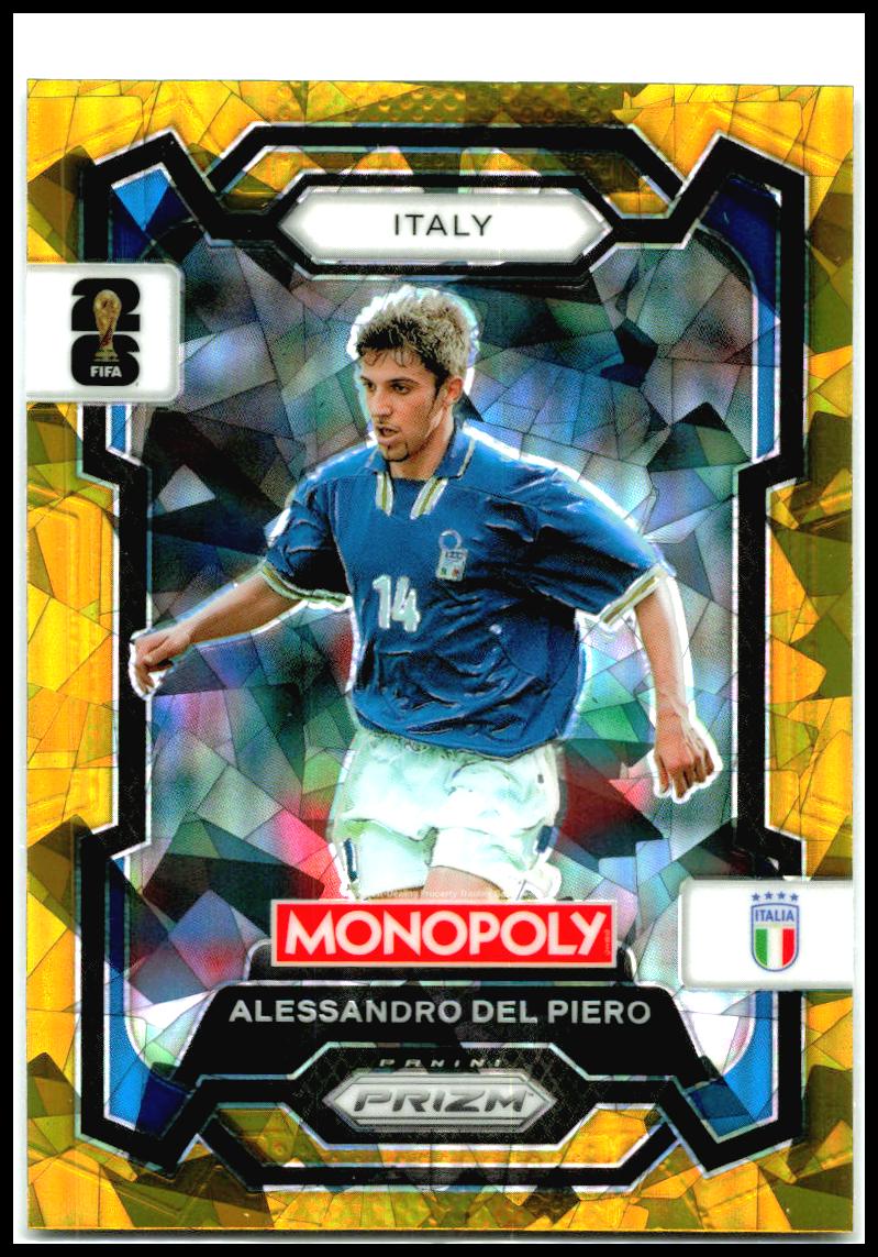 2026 Prizm Monopoly FIFA World Cup Gold Cracked Ice #39 Alessandro Del Piero