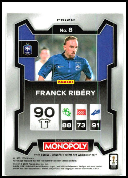 2026 Prizm Monopoly FIFA World Cup Gold Cracked Ice #8 Franck Ribery France