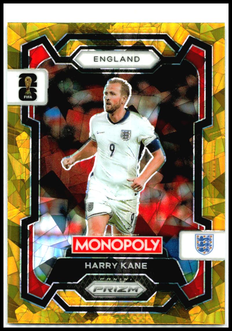 2026 Prizm Monopoly FIFA World Cup Gold Cracked Ice #22 Harry Kane England