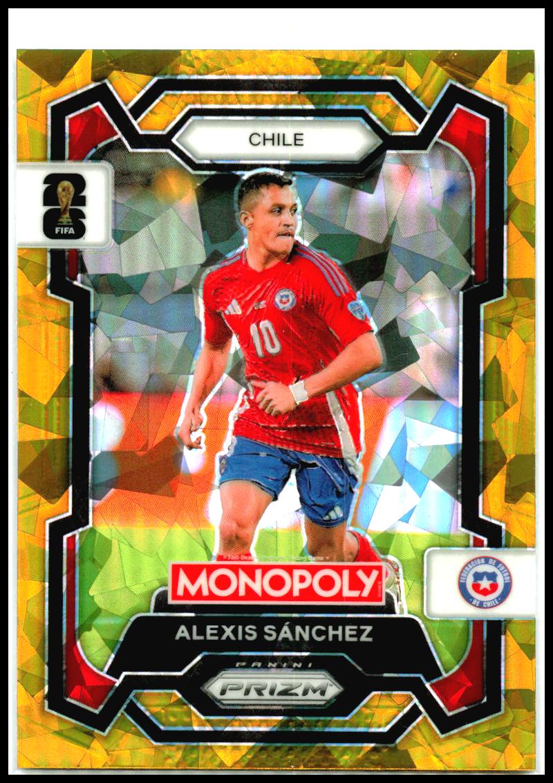 2026 Panini Prizm Monopoly FIFA World Cup Gold Cracked Ice #85 Alexis Sanchez