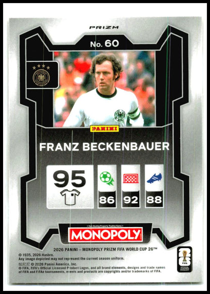2026 Prizm Monopoly FIFA World Cup Gold Cracked Ice #60 Franz Beckenbauer