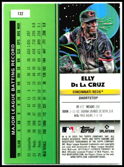 2025 Topps Chrome Cosmic #132 Elly De La Cruz Cincinnati Reds