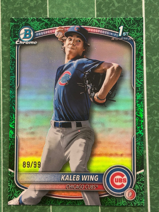 2025 Bowman Draft Chrome Green Grass Refractor #BDC-131 Kaleb Wing Cubs