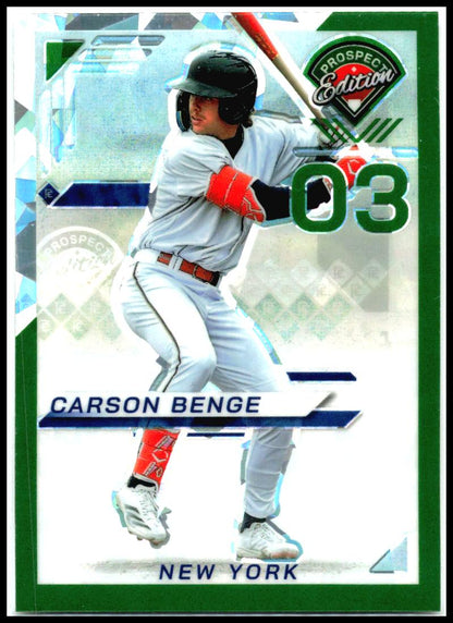2025 Panini Prospect Edition Holo Prospect Ticket Blue #167 Carson Benge Mets