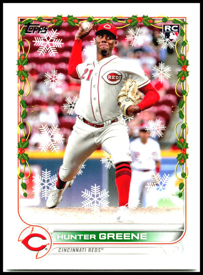 2022 Topps Holiday #HW130 Hunter Greene RC Cincinnati Reds