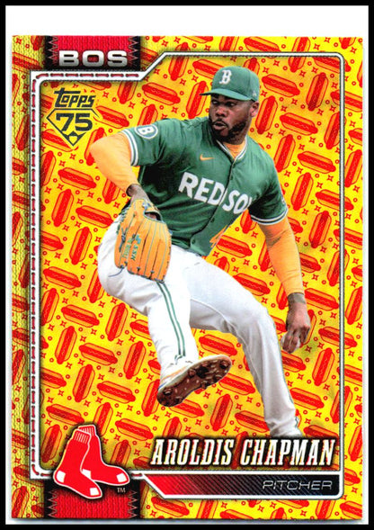 2026 Topps Holiday Hot Dog #656 Aroldis Chapman #/99 Boston Red Sox