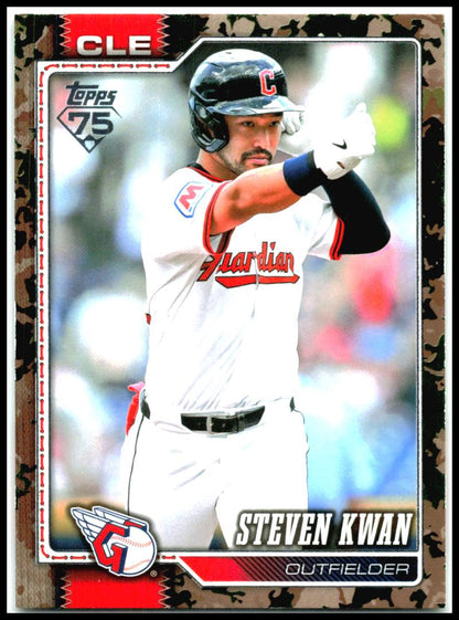 2026 Topps Memorial Day Camo #675 Steven Kwan #/25 Cleveland Guardians