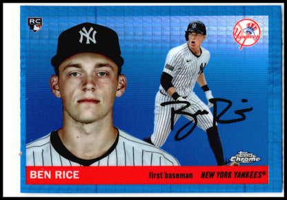 2025 Topps Chrome Platinum Blue Prism Refractors #311 Ben Rice RC Yankees