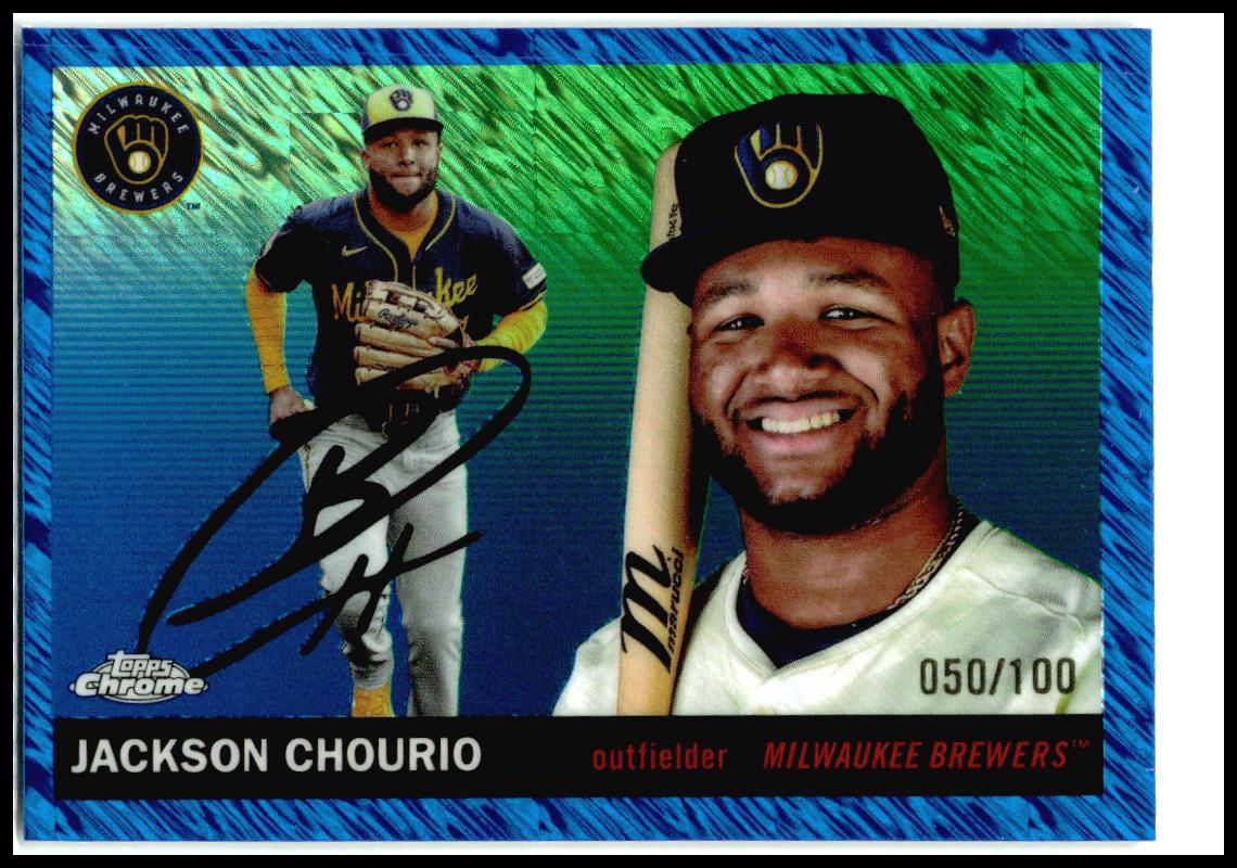 2025 Topps Chrome Platinum Blue Shimmer Refractors #16 Jackson Chourio Brewers