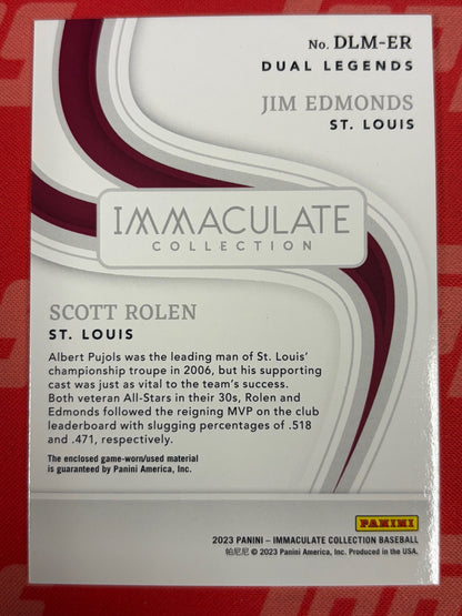 2023 Immaculate Dual Legends Materials #DLM-ER Edmonds / Rolen St. Louis