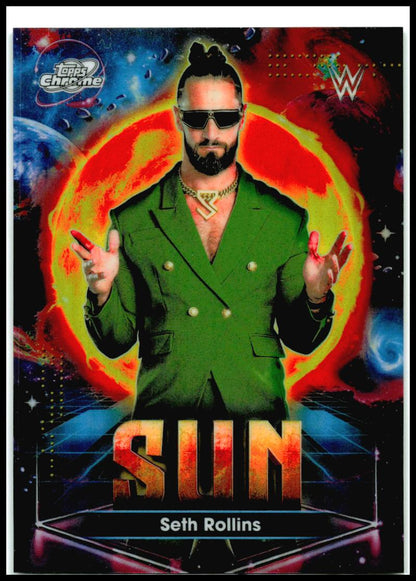 2026 Topps Chrome Cosmic WWE Planetary Pursuit Sun #PPS-3 Seth Rollins