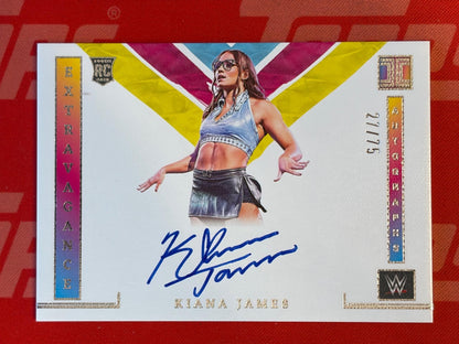 2023 Panini Impeccable WWE Extravagance Auto #/75 #EA-KJM Kiana James AU