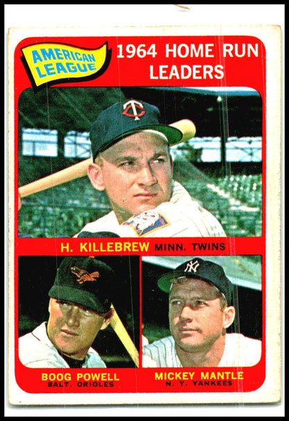 1965 Topps #3 American League 1964 Home Run Leaders