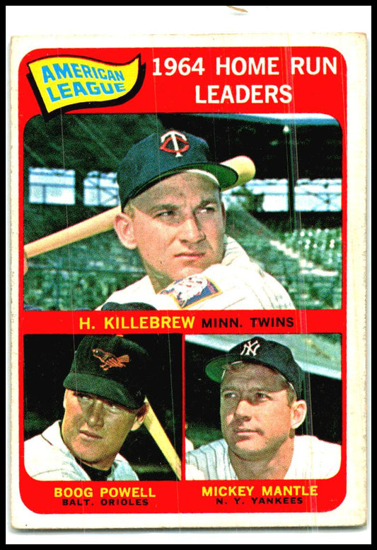 1965 Topps #3 American League 1964 Home Run Leaders