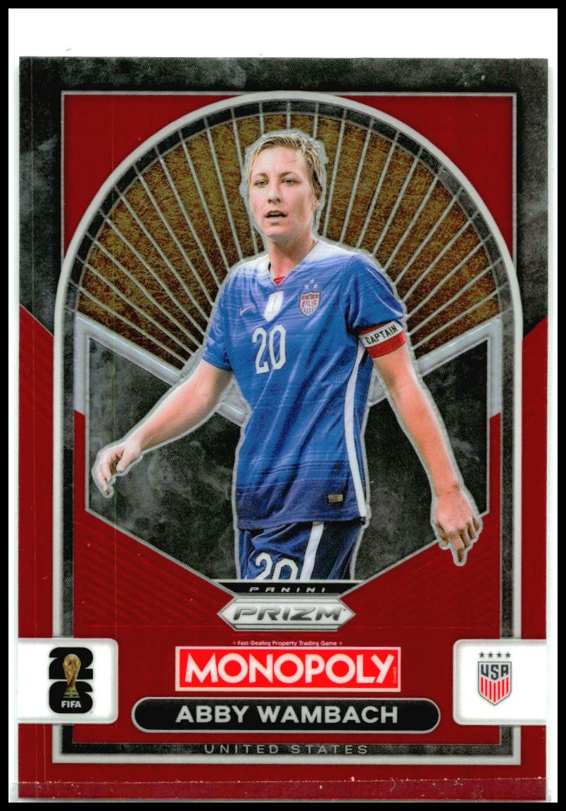 2026 Panini Prizm Monopoly FIFA World Cup Red Prizms #92 Abby Wambach USA