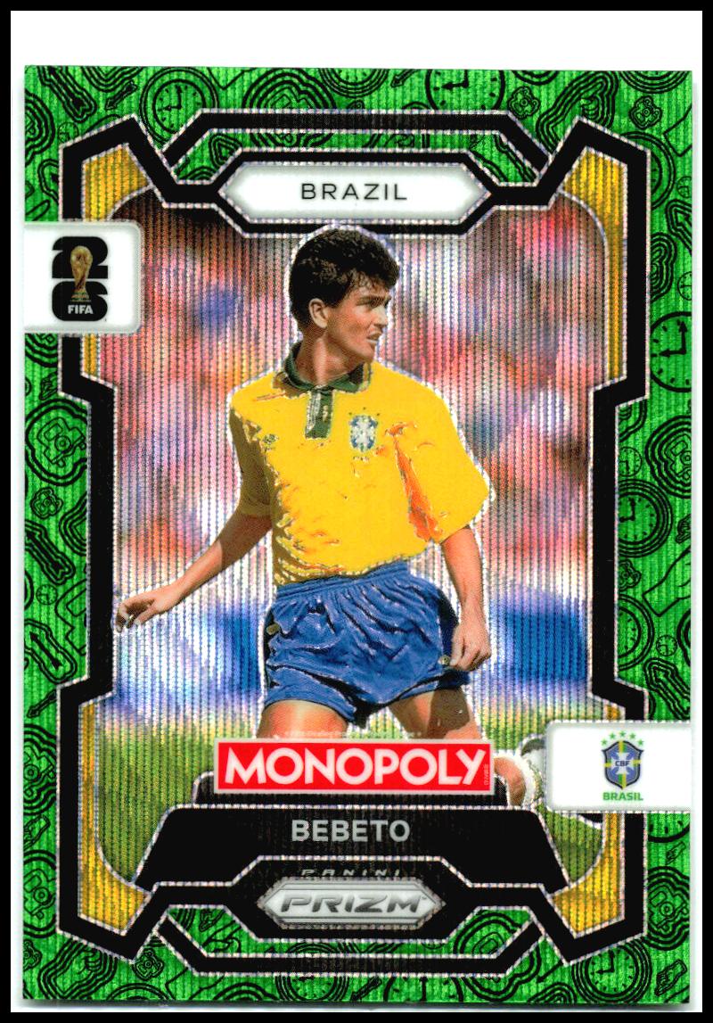 2026 Panini Prizm Monopoly FIFA World Cup Four Corners Green Wave #20 Bebeto