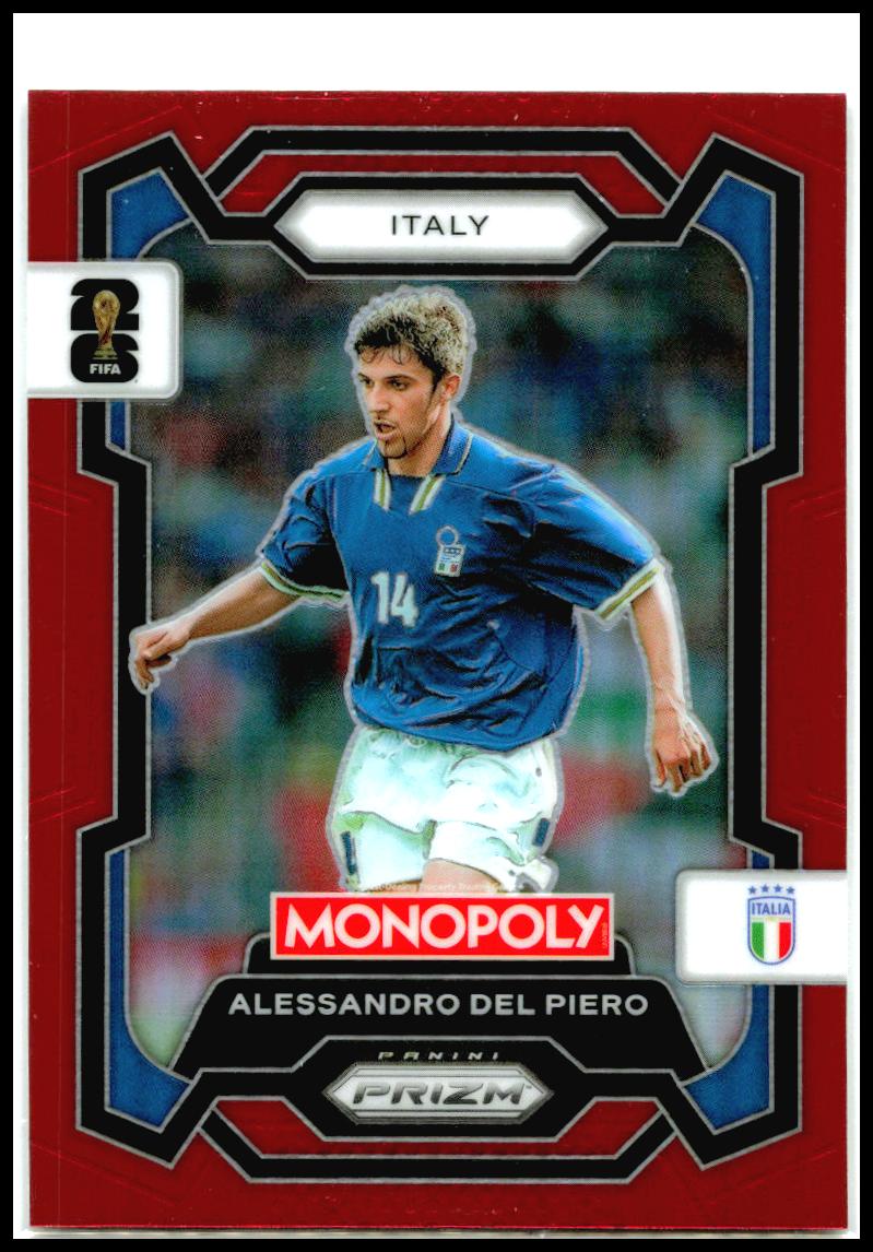 2026 Panini Prizm Monopoly FIFA World Cup Red Prizms #39 Alessandro Del Piero