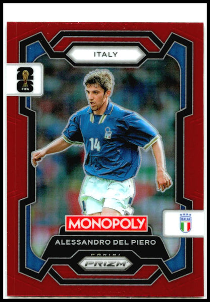 2026 Panini Prizm Monopoly FIFA World Cup Red Prizms #39 Alessandro Del Piero