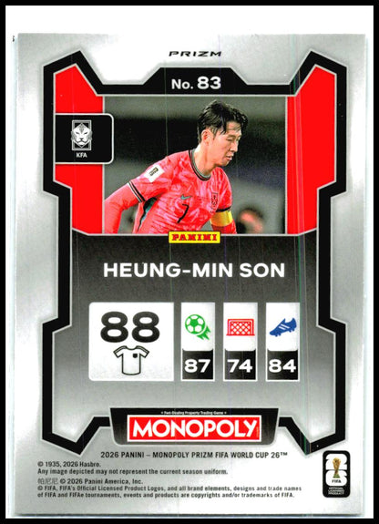 2026 Prizm Monopoly FIFA World Cup Four Corners Blue Wave #83 Heung-min Son