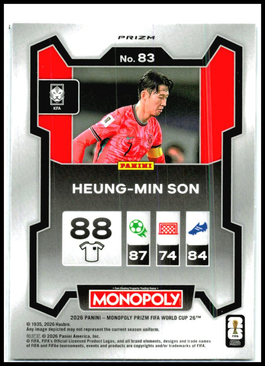 2026 Prizm Monopoly FIFA World Cup Four Corners Blue Wave #83 Heung-min Son