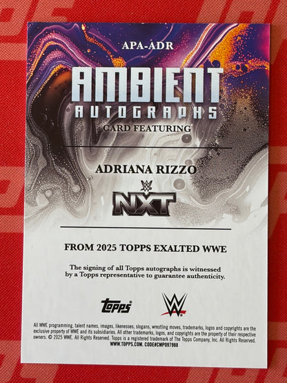 2025 Topps Exalted WWE Ambient Autographs #APA-ADR Adriana Rizzo AU