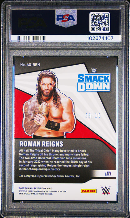 2022 Panini Revolution Wwe Autographs Autographs-Lava#/10 #AGRRN Roman Reigns