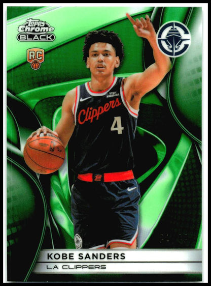 2025-26 Topps Chrome Black Green Refractor #150 Kobe Sanders RC Clippers